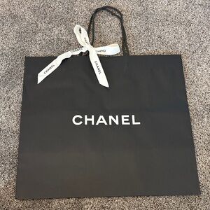 Chanel Black Tote with White Accents